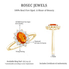 Rosec Jewels-1 CT Princess Diana Inspired Fire Opal and Diamond Engagement Ring