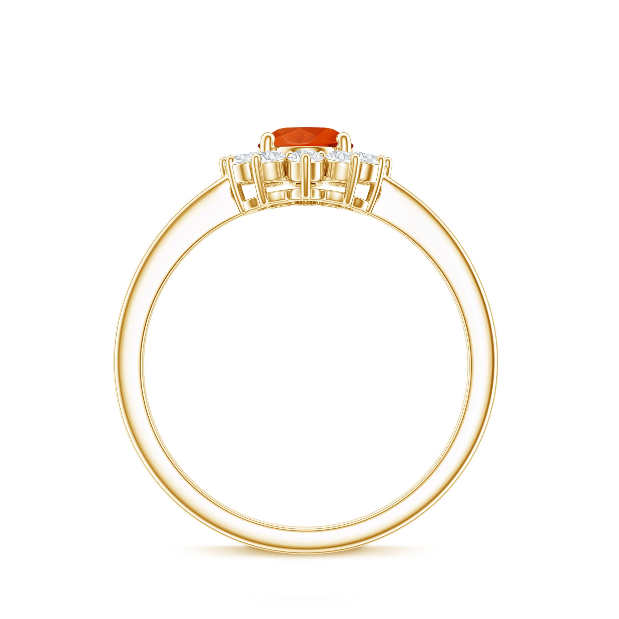 Rosec Jewels-1 CT Princess Diana Inspired Fire Opal and Diamond Engagement Ring