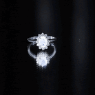 Rosec Jewels-Princess Diana Inspired Moonstone Engagement Ring Diamond Halo
