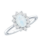 Rosec Jewels-Princess Diana Inspired Moonstone Engagement Ring Diamond Halo