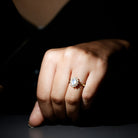 Rosec Jewels-Princess Diana Inspired Moonstone Engagement Ring Diamond Halo