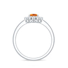 Real 6X8mm Citrine Oval Engagement Ring with Diamond Halo AAA - Rosec Jewels