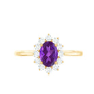 Rosec Jewels-1.5 CT Princess Diana Inspired Amethyst Engagement Ring Diamond Halo