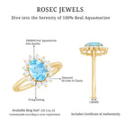 Rosec Jewels-Natural 1 Carat Aquamarine Oval Engagement Ring with Diamond Halo