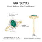 Lab Created Emerald Princess Diana Inspired Engagement Ring with Diamond AAAA - Rosec Jewels