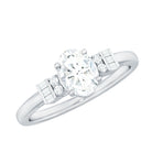 Oval Shaped Moissanite Engagement Ring with Certificate D-VS1 - Rosec Jewels