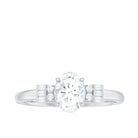 Oval Shaped Moissanite Engagement Ring with Certificate D-VS1 - Rosec Jewels