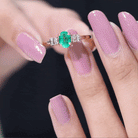Rosec Jewels-Natural Emerald and Diamond Engagement Ring for Her