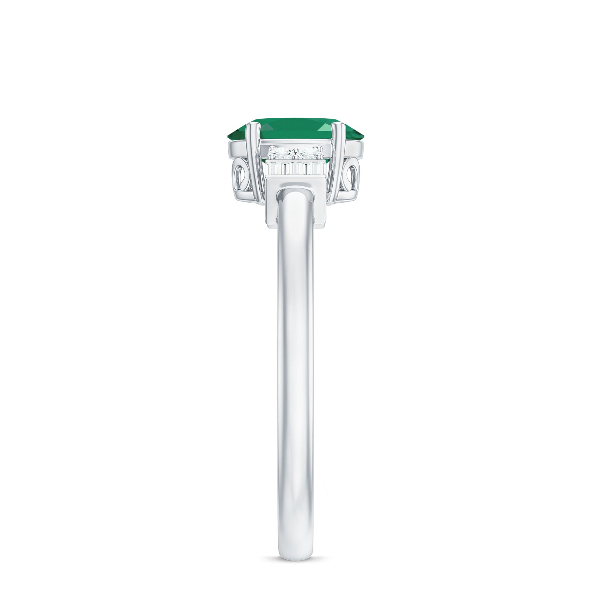 Rosec Jewels-Natural Emerald and Diamond Engagement Ring for Her