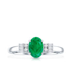 Natural Emerald and Diamond Engagement Ring for Her AAA - Rosec Jewels