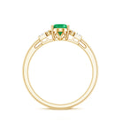 Natural Emerald and Diamond Engagement Ring for Her AAA - Rosec Jewels