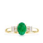 Natural Emerald and Diamond Engagement Ring for Her AAA - Rosec Jewels