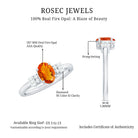 3/4 CT Natural Oval Cut Fire Opal Classic Engagement Ring with Diamond AAA - Rosec Jewels