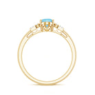 Oval Cut Aquamarine Classic Engagement Ring with Diamond AAA - Rosec Jewels