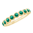 Rosec Jewels-Lab Created Emerald Half Eternity Ring 14K Gold Plated Silver
