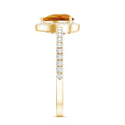 Classic Citrine Teardrop Engagement Ring with Diamond Halo AAA - Rosec Jewels