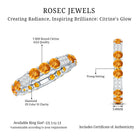Natural Citrine Diamond Eternity Wedding Band AAA - Rosec Jewels