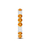 Natural Citrine Diamond Eternity Wedding Band AAA - Rosec Jewels
