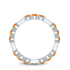 Natural Citrine Diamond Eternity Wedding Band AAA - Rosec Jewels