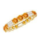 Natural Citrine Diamond Eternity Wedding Band AAA - Rosec Jewels