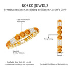Natural Citrine Diamond Eternity Wedding Band AAA - Rosec Jewels