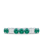 Certified Lab Grown Emerald Diamond Eternity Wedding Band AAAA - Rosec Jewels