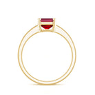 Rosec Jewels-Lab Grown Ruby Emerald Cut Engagement Ring with Real Diamond