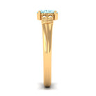 Rosec Jewels-Natural 6X8mm Aquamarine Oval Engagement Ring with Diamond
