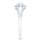 Womens Moissanite Halo Engagement Ring with Split Shank D-VS1 - Rosec Jewels