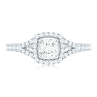 Rosec Jewels-Princess Cut Moissanite Halo Engagement Ring with Split Shank