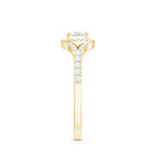 Rosec Jewels-Princess Cut Moissanite Halo Engagement Ring with Split Shank