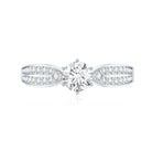 Elegant Round Moissanite Engagement Ring with Side Stones D-VS1 - Rosec Jewels