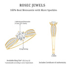 Elegant Round Moissanite Engagement Ring with Side Stones D-VS1 - Rosec Jewels