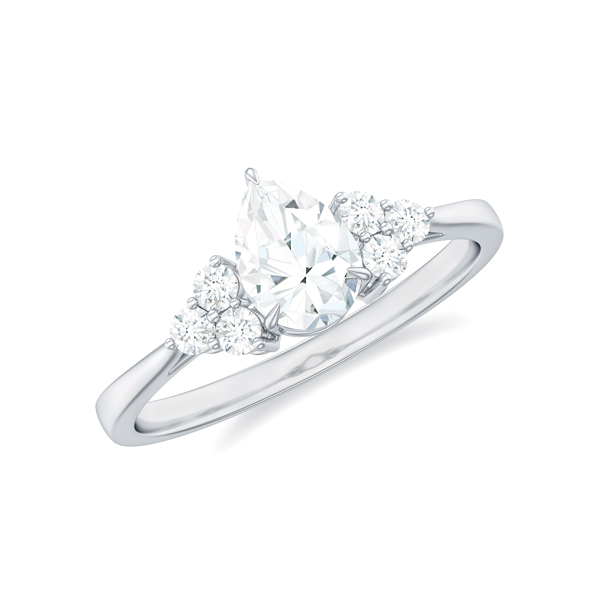 Brilliant Cut Moissanite Trio Engagement Ring For Women