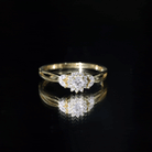 Certified Moissanite Flower Engagement Ring with Split Shank D-VS1 - Rosec Jewels