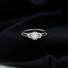 Certified Moissanite Flower Engagement Ring with Split Shank D-VS1 - Rosec Jewels