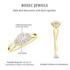 Certified Moissanite Flower Engagement Ring with Split Shank D-VS1 - Rosec Jewels