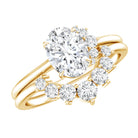 Rosec Jewels-Designer 1.2 Carat Oval Cut Moissanite Wedding Ring Set With Certificate