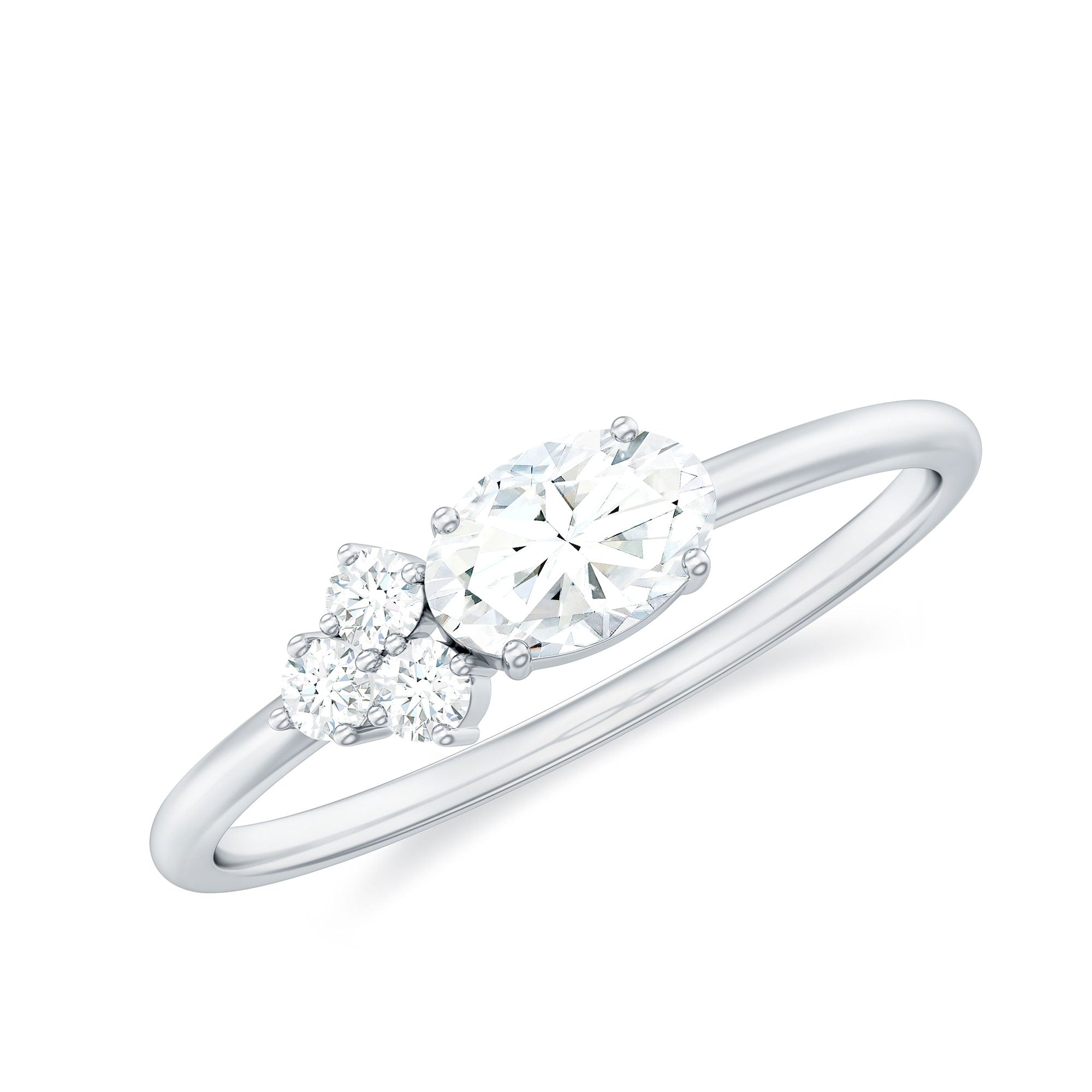 Rosec Jewels-Oval and Round Moissanite Promise Ring for Her