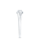 Round Cut Moissanite Promise Ring with Bypass Shank D-VS1 - Rosec Jewels