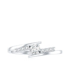 Round Cut Moissanite Promise Ring with Bypass Shank D-VS1 - Rosec Jewels