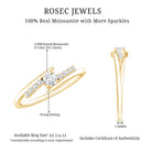 Round Cut Moissanite Promise Ring with Bypass Shank D-VS1 - Rosec Jewels