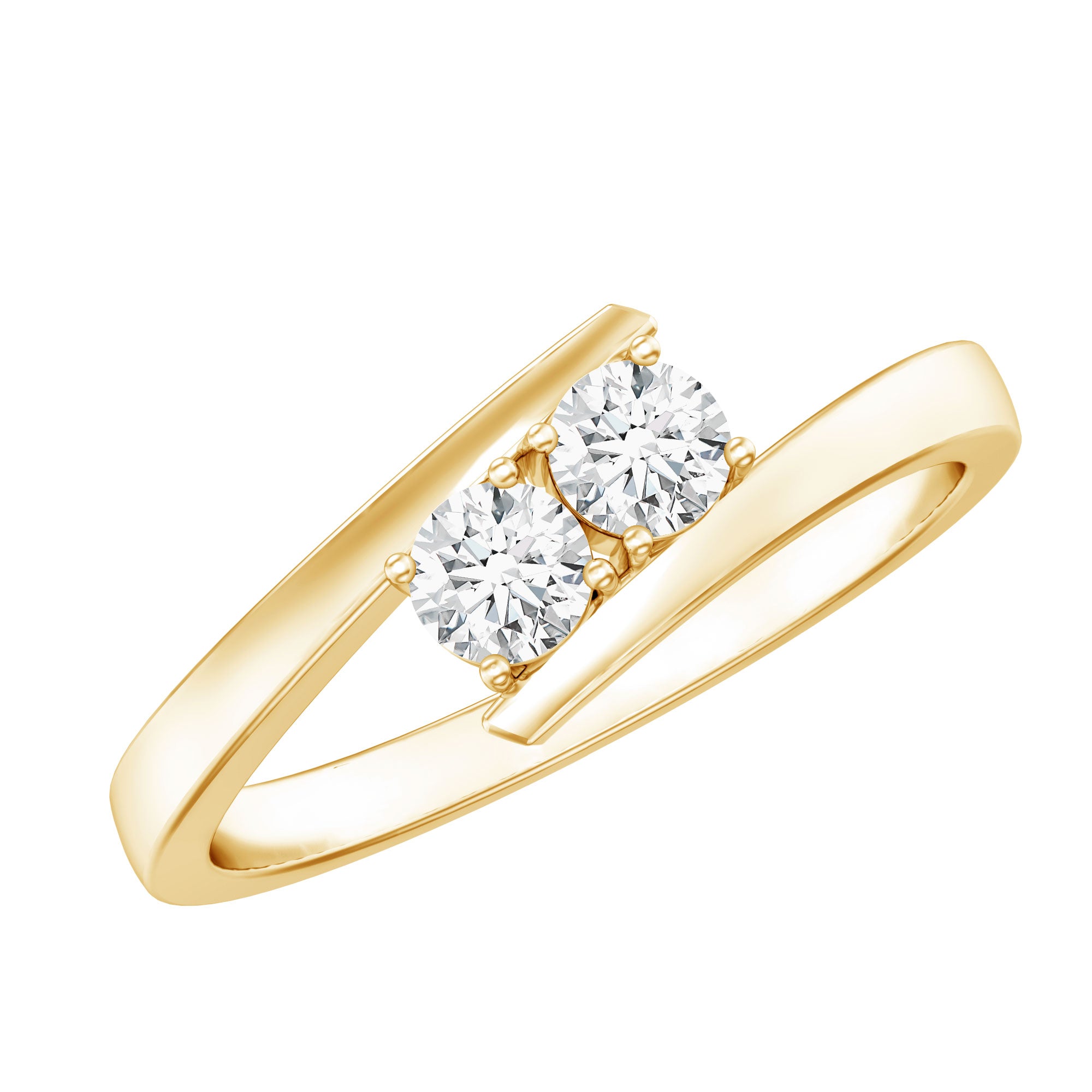 Certified Two Stone Moissanite Commitment Ring For Her D-VS1 - Rosec Jewels