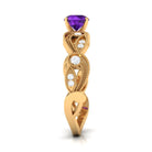 Vintage Inspired Amethyst Engagement Ring with Diamond AAA - Rosec Jewels