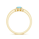 Rosec Jewels-Certified Real Aquamarine Promise Ring with Diamond Halo