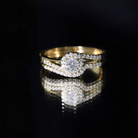 Rosec Jewels-Round Moissanite Bypass Wedding Ring Set