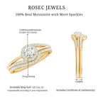 Rosec Jewels-Round Moissanite Bypass Wedding Ring Set