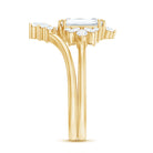 Designer Emerald Cut Moissanite Wedding Ring Set for Women D-VS1 - Rosec Jewels