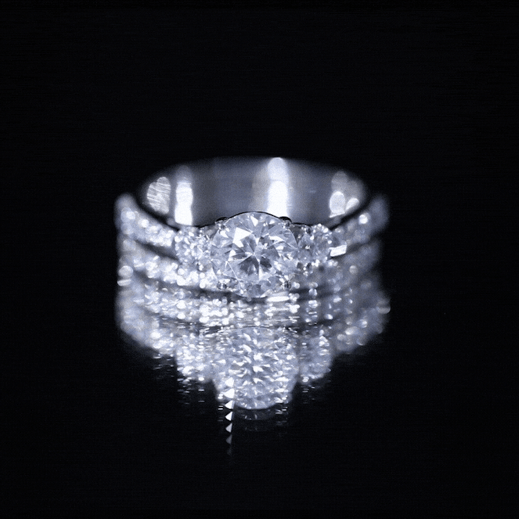 Certified Moissanite Classic Bridal Ring Set D-VS1 - Rosec Jewels