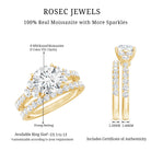 Certified 2 Carat Moissanite Engagement Ring with Enhancer D-VS1 - Rosec Jewels